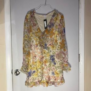NWT Yellow Floral Nasty Gal Neon Rose Playsuit